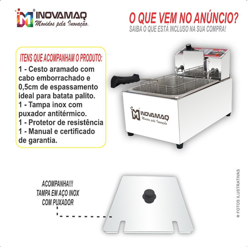 Imagem 9 de 9 de Fritadeira Elétrica Profissional - Fm-7,5l - 220v - Inovamaq
