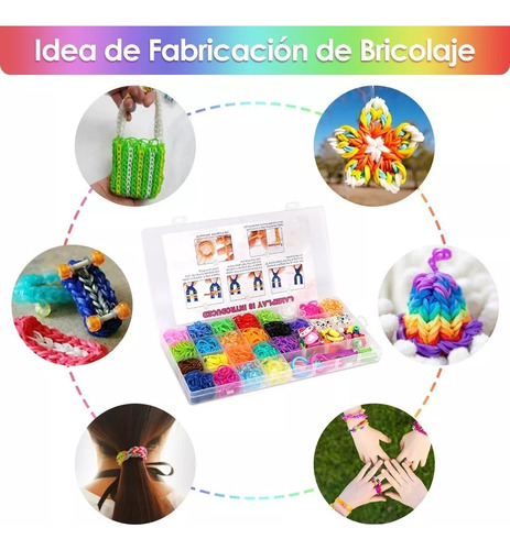 Kit Para Hacer Pulseras De Elástico 23 Colores 1500+ Uds