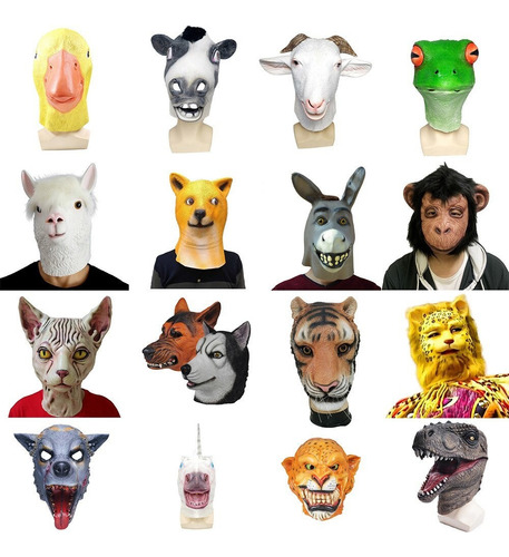 . Máscaras De Fiesta De Halloween, De Animales, De Látex,