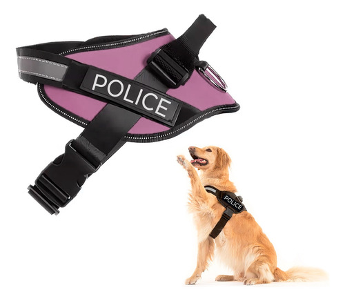 Arnes Reforzado Perros Pequeños Talle L Police K9 Reflectivo