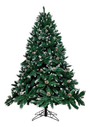 Árbol De Navidad Pino Navideño 2.10 M Con Luces Led Color Verde