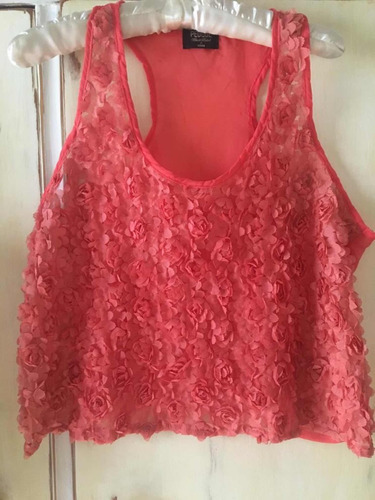 Musculosa Gasa Con Rosas