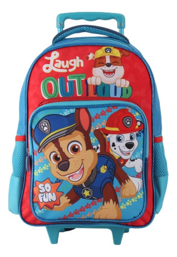 Mochila Con Ruedas + Lonchera + Estuche Niños Paw Patrol 