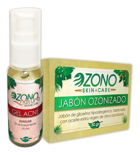 Paquete Kit Jabón Con Ozono Y Aceite De Menta Ozonizado Acné