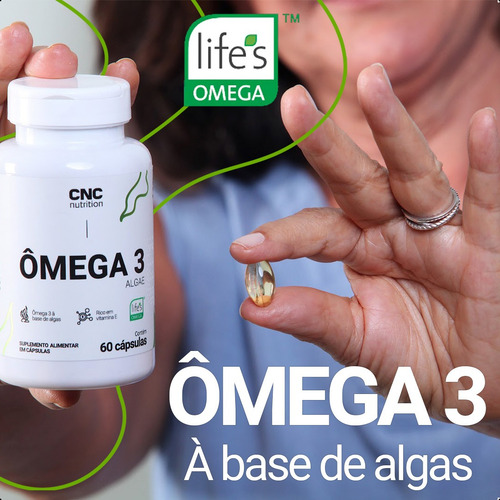 Ômega 3 Algas 60 Cápsulas 200 Epa 800 Dha Sem Sabor