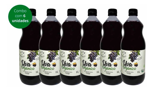 Imagem 1 de 2 de Combo Suco De Uva Orgânico 1l Vero Nuttri 6un