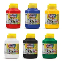 Comprar Kit 6 Potes Tinta T. Guache Acrilex 250ml 6 Cores Oferta 