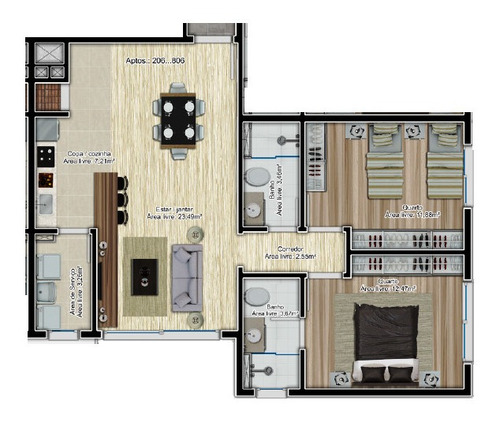 Imagem 3 de 10 de Apartamento - Imigrante - Ref: 6837 - V-6837