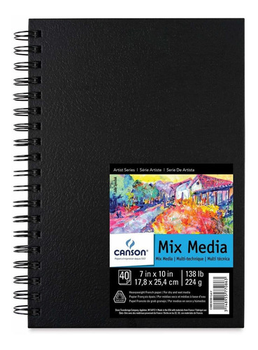 Canson Mix Media Art Book, Papel Francés Pesado, Textura Fin