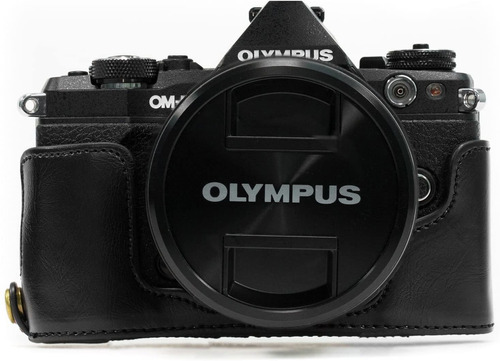 Funda Para Olympus Om-d E-m5 Mark Ii Megagear De Cuero Ne...