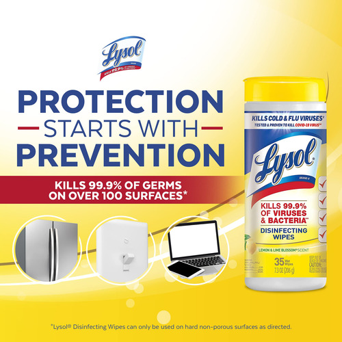 Toallitas Desinfectantes Lysol Multisurface Lemon Lime 35x3