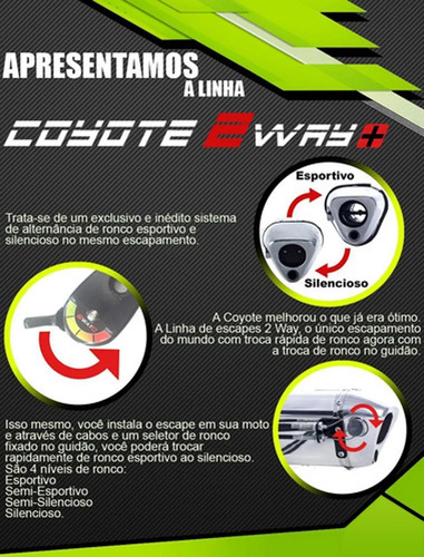 Escape Ponteira Coyote 2 Way + Mais - Apache 150 - Dafra
