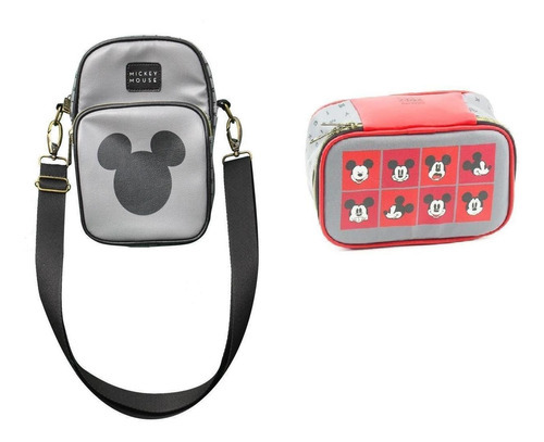 Estojo 100 Pens Mickey + Bolsa Disney Zona Criativa - Cinza