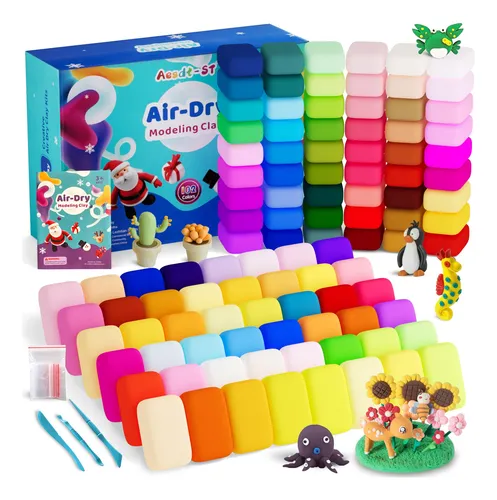 Arcilla De Modelar Aestd-st Air Dry 102 Colores Con Herramie