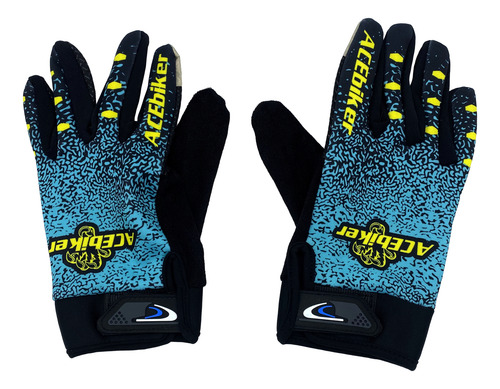 Guantes Largos Para Moto Un Par Azul F