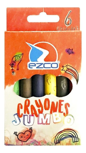 Lapices De Cera Crayones Jumbo Ezco X6 Colores