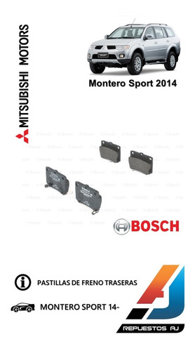 Pastillas De Freno Traseras Mitsubishi Montero Sport 2014