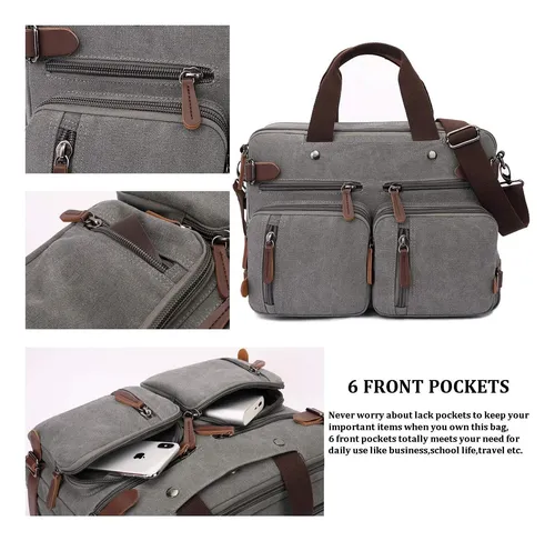 Crocod Mochila Convertible 3 En 1 Para Computadora Portátil,