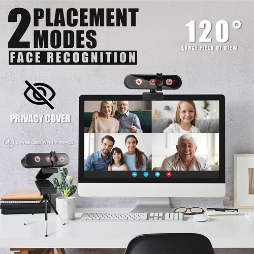 2560p Câmera Web Webcam Com Microfone Olhos Qhd 2k Usb