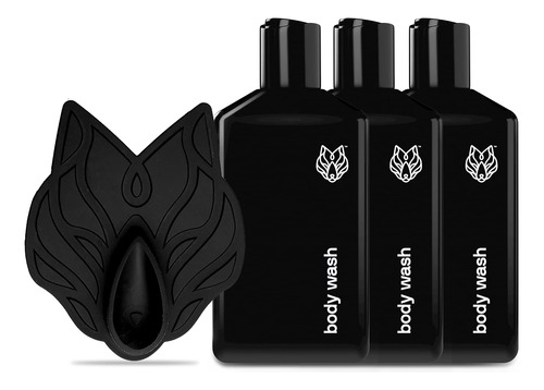 Black Wolf Gel De Lavado Corporal En Polvo De Carbn Para Hom