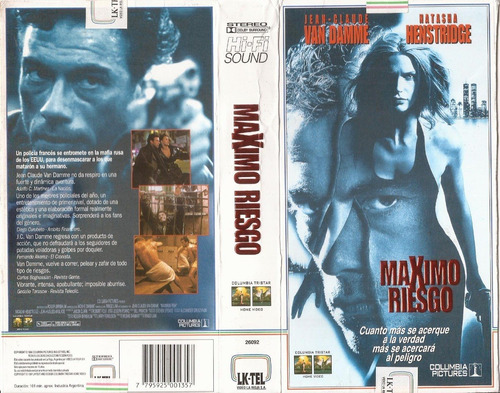 Maximo Riesgo Vhs Jean-claude Van Damme Maximum Risk (1996)