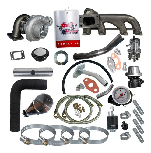 Kit Turbo Vw Ap Ar E Direção Carb.+ Turbina Master Power Apl