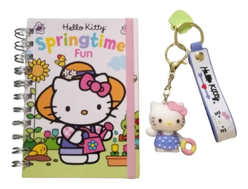 Cuaderno De Hello Kitty Tapa Dura +  Llavero