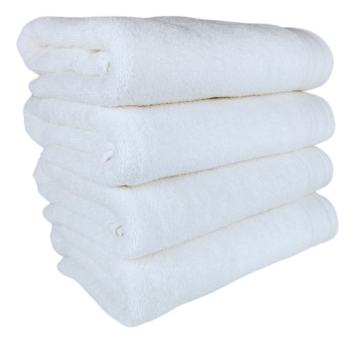 Kit 4 Toalhas De Rosto Brancas 100% Algodão 500 G/m2 Macia