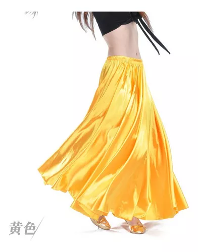 Falda corta amarilla para danza del vientre