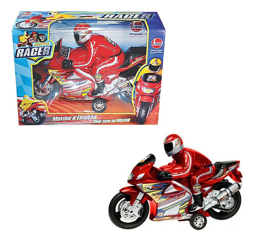 Moto Racer Vermelha Com Som De Motor Líder Brinquedos