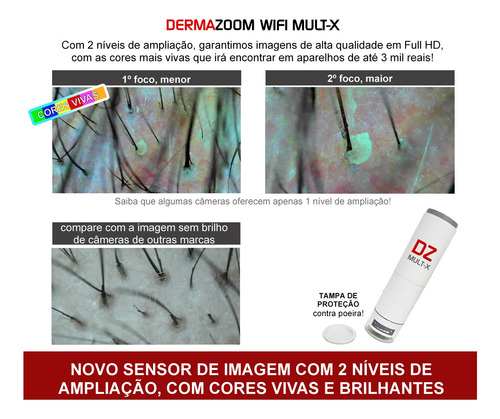 Câmera Análise Dermazoom Wifi Mult-x Android Ios Windows Mac