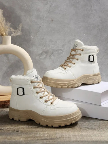 Botas De Nieve Cálidas Con Forro Polar Para Mujer De Talla G