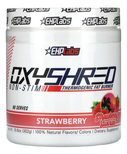 Ehp Labs Oxyshred Non-stim Quemador De Grasa Termo 270 Sabor Strawberry Sunrise