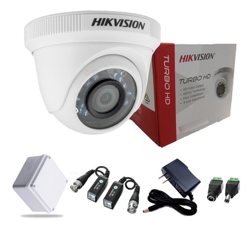 Cámara Domo Hikvision Turbo 4 Hd 1080p 20m + Balum + Fuente