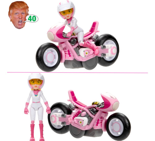 Muñeco Princesa Mario + Vehículo Fricción Barbie Hotwheels