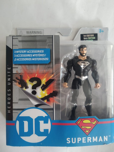 Superman 10cm Traje Negro Spin Master