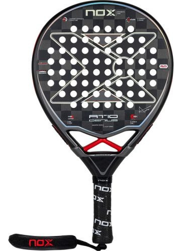 Paleta Padel Nox At10 Genius Carbon Fiber 18k Tapia + Funda Color Negro