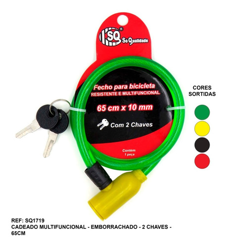 Cadeado Multifuncional Bike Bicicleta Em 10mm Super Trava