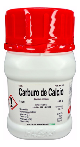 Carburo De Calcio R. A. 100g Marca Fagalab