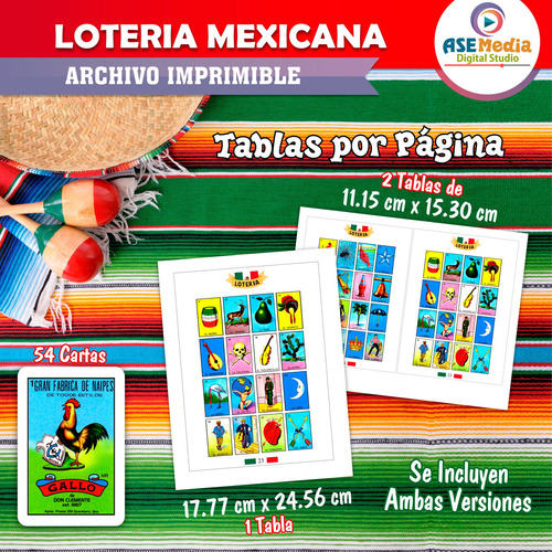 Lotería Mexicana 500 Tablas Únicas Con Baraja Imprimible M1