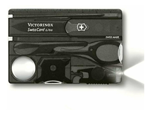 Victorinox Swiss Card Lite Con 13 Usos, Carbón Transparente