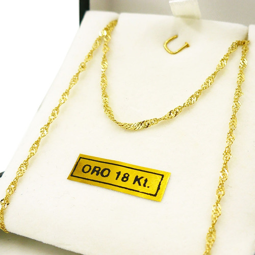 Cadenas Oro 18 K Hombre Mujer Modelo Singapur 2.3 Grs 60 Cm Color Dorado