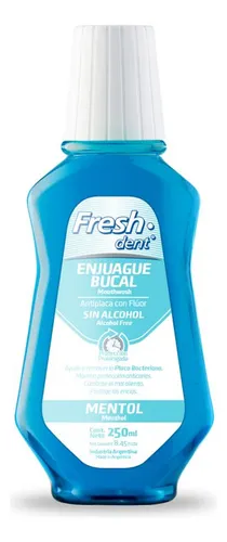 Enjuague Bucal Fresh Dent Mentol 250ml Pack 12 Unidades