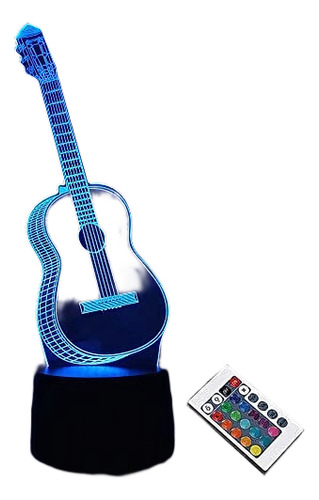 Lámpara Ilusión 3d De Guitarra Amantes De La Música Control