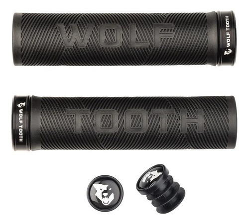 Puños Mtb Enduro Dh Wolf Tooth Echo Lock-on Color Negro/negro