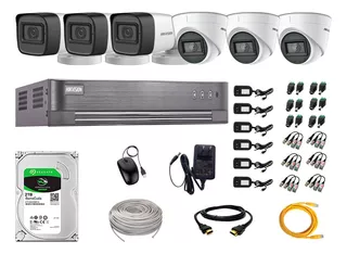 Kit 6 Cámaras Seguridad Hikvision Audio Incorporado Full Hd