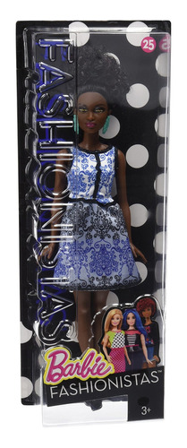 Barbie Fashionista 25 Pulgadas - Vestido Azul Brocado