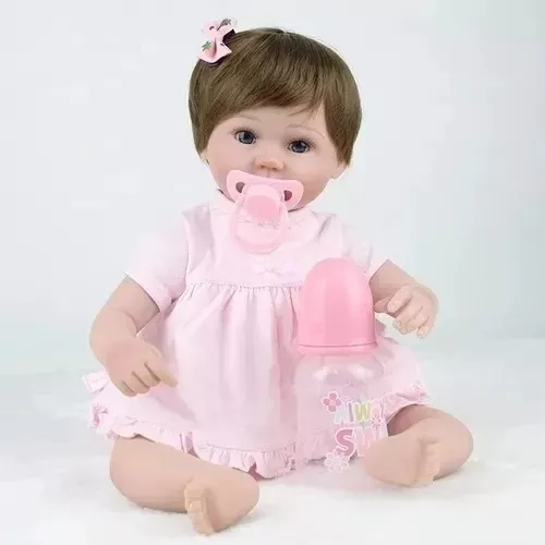 Bebe Reborn Menina com pelúcia - Pronta Entrega- Larinha - Pano- 42 cm