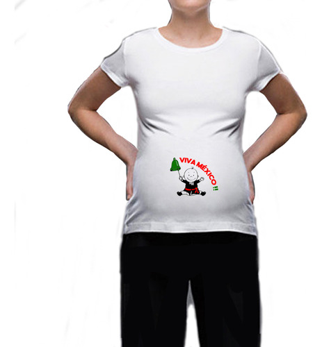 Playera Embarazo Maternidad Septiembre Viva México Campana