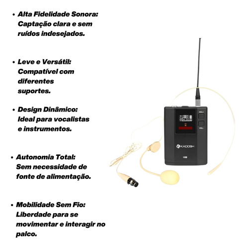 Microfone Kadosh Sem Fio K621h Profissional De Mão